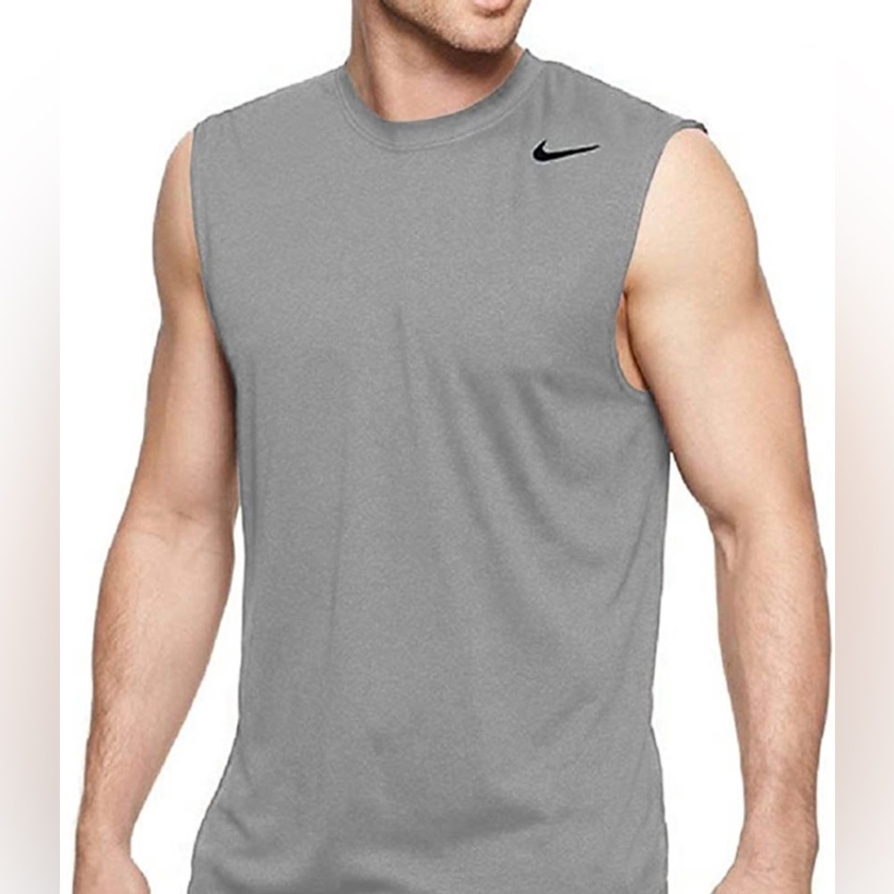 Nike Mens Sleeveless Dri-Fit Athletic Shirt Gray